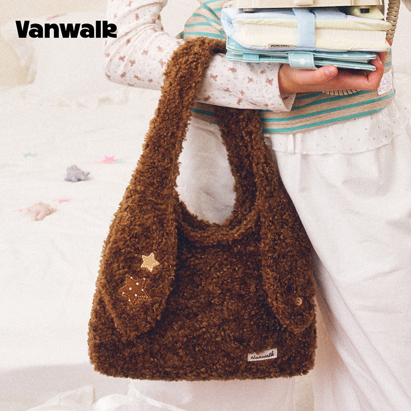 VANWALK Cocoa Pie Series Coquette Mahabang Hawakang Shoulder Bag na may Taingang Kuneho V3108