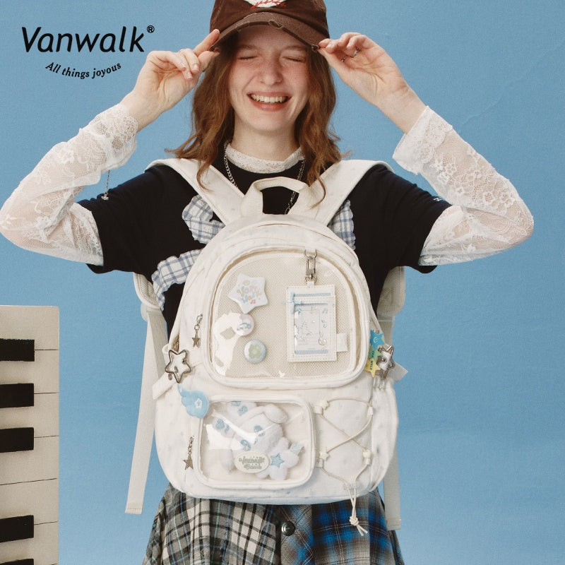 VANWALK リュック Vanwalk Multiple Pockets Happy Band backpack V2908