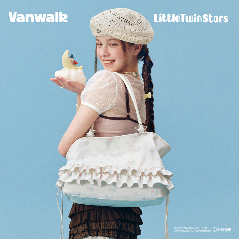 กระเป๋าสะพายไหล่ดีไซน์น่ารัก ซานริโอ ลิตเติลทวินสตาร์ส VANWALK V3058
