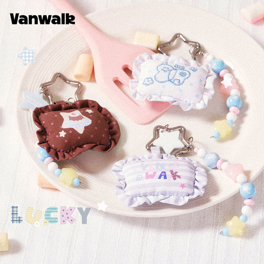 VANWALK 可愛兔子與星星絨毛鑰匙圈包包吊飾 K729