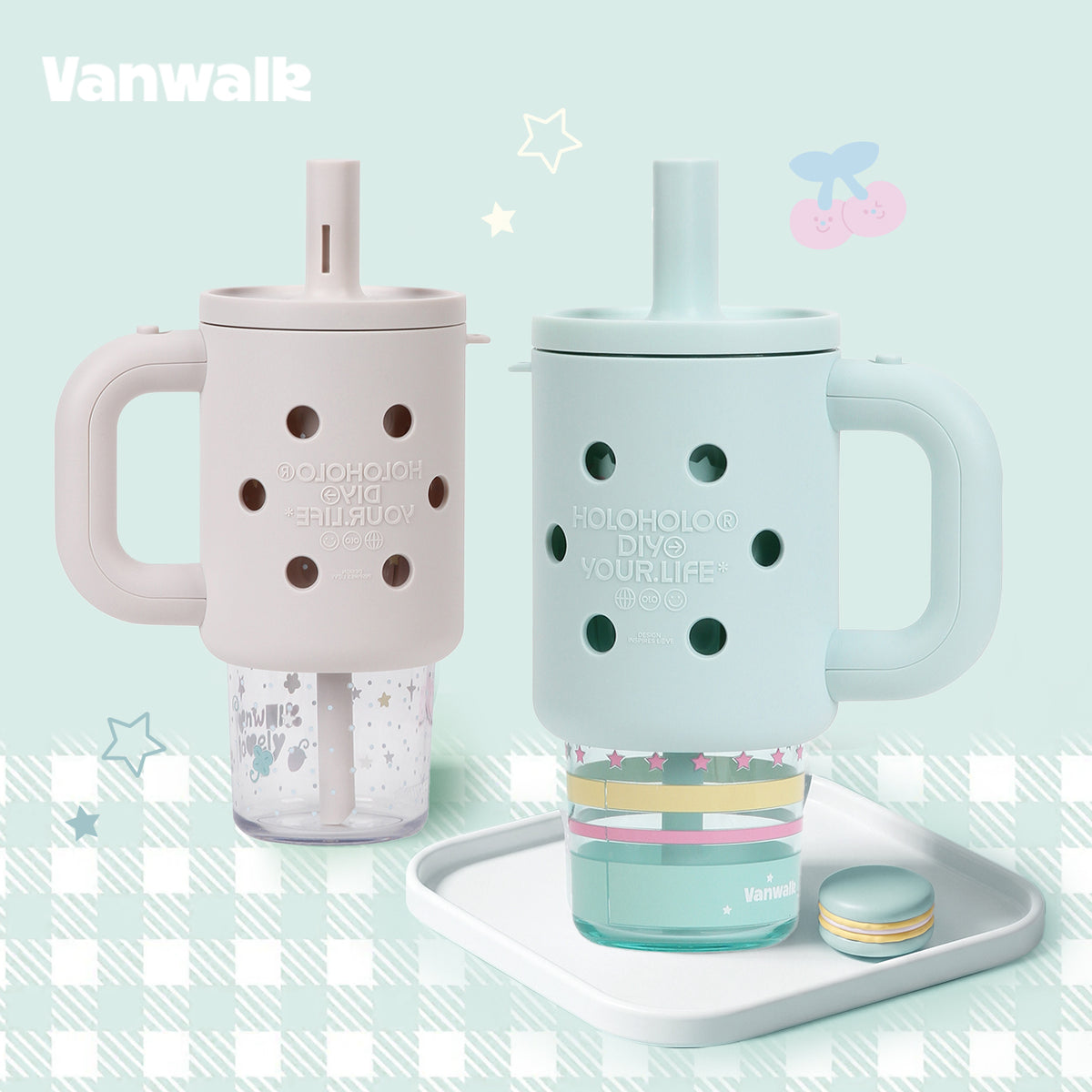 Vanwalk سلسلة كوكوبي زجاجة مياه لطيفة سعة 800ml k714