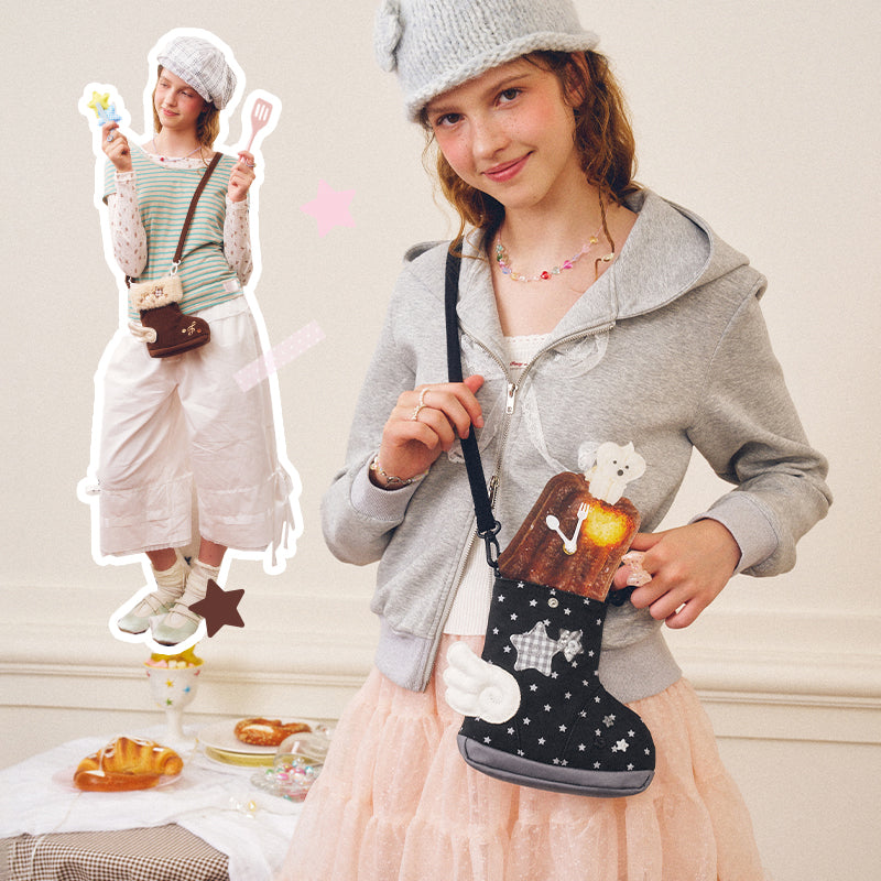 Túi đeo chéo nhồi bông hình chiếc ủng dễ thương dòng Cocoapie của Vanwalk VS122