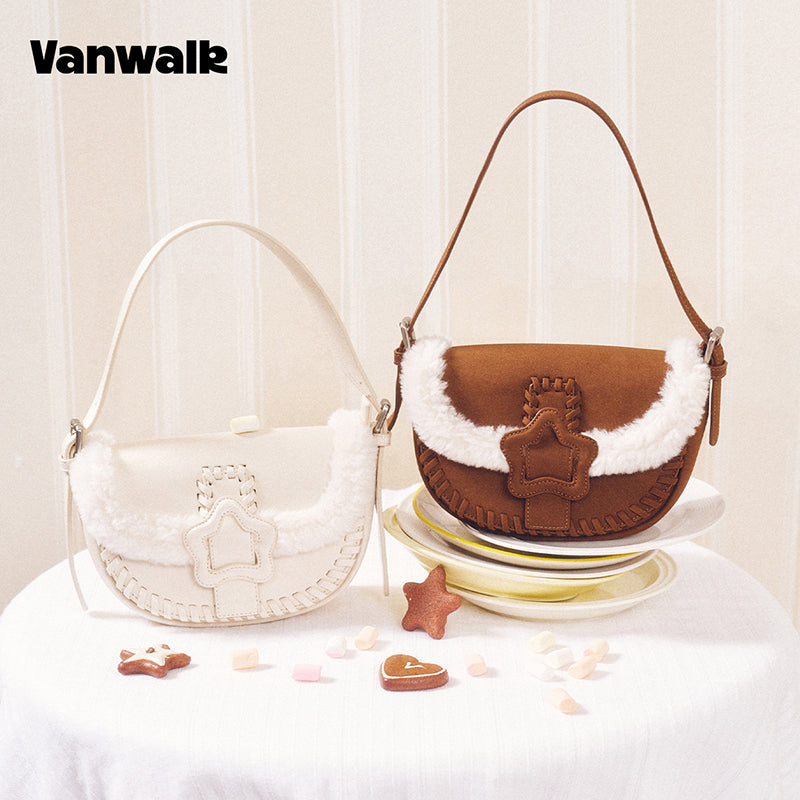 VANWALK 可可派系列經典毛絨原創設計單肩包 V3094