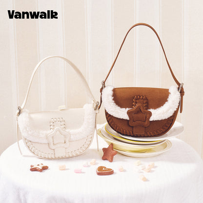 VANWALK 可可派系列經典毛絨原創設計單肩包 V3094