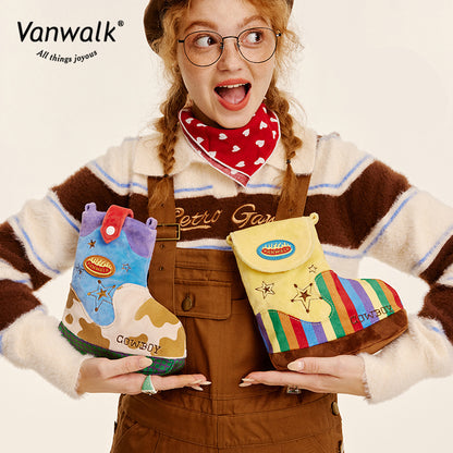 Vanwalk กระเป๋าสะพายข้างยีนส์ดีไซน์น่ารัก K412