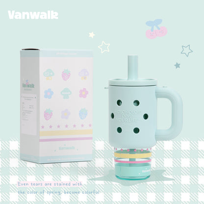 Vanwalk سلسلة كوكوبي زجاجة مياه لطيفة سعة 800ml k714