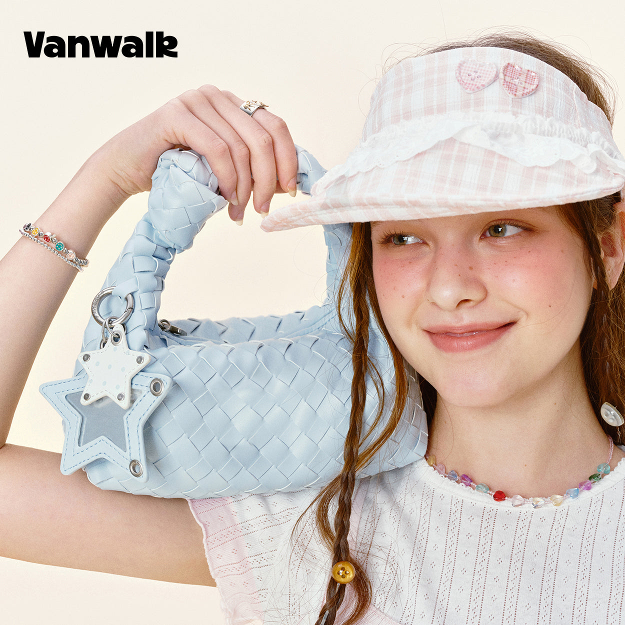 Vanwalk Woven-Texture Knot Embossed Leathe Handbag V3081
