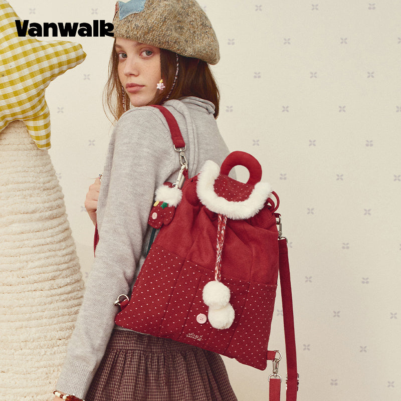 VANWALK คอลเลกชันคริสต์มาส กระเป๋าสะพายไหล่ขนาดใหญ่ รุ่น v3002