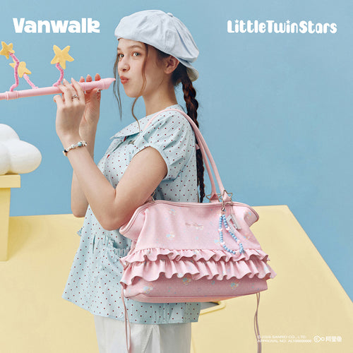 กระเป๋าสะพายไหล่ดีไซน์น่ารัก ซานริโอ ลิตเติลทวินสตาร์ส VANWALK V3058