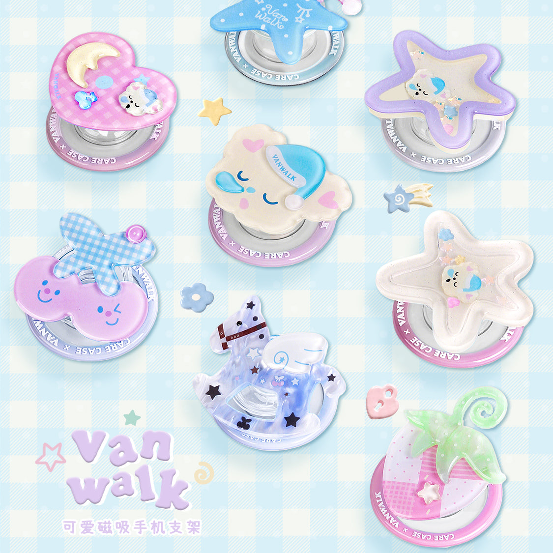 ที่วางโทรศัพท์มือถือบนโต๊ะดีไซน์การ์ตูนคาวาอี้ต้นฉบับจากซีรีส์ VANWALK Gulugulu รุ่น K702/K613
