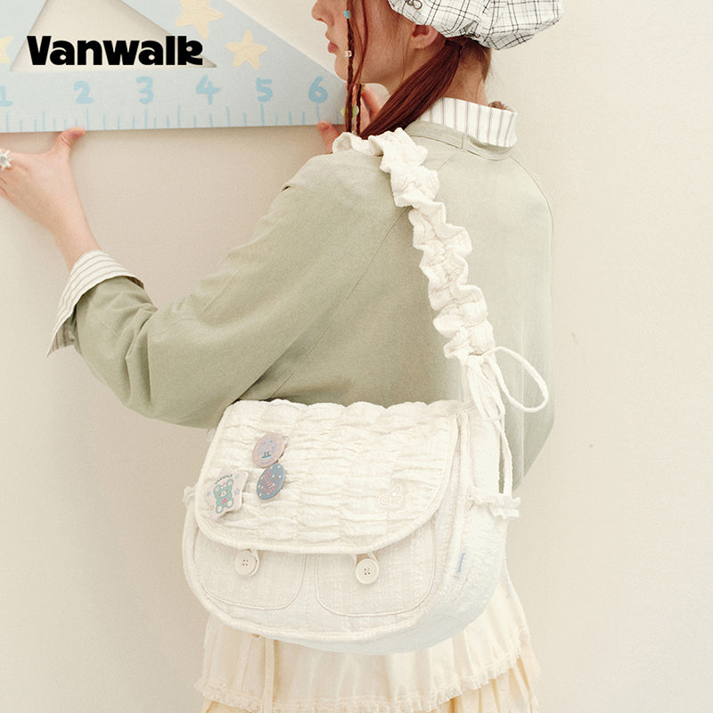 กระเป๋าสะพายไหล่ขนาดเล็ก VANWALK รุ่น Gulugulu Series Original Star ลายรูดาว ทำจากหนัง PU รุ่น V3051