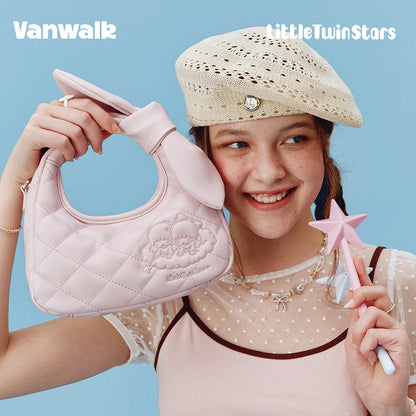 กระเป๋าสะพายไหล่และกระเป๋าถือดีไซน์น่ารัก Sanrio Little Twin Stars VANWALK รุ่น V3076
