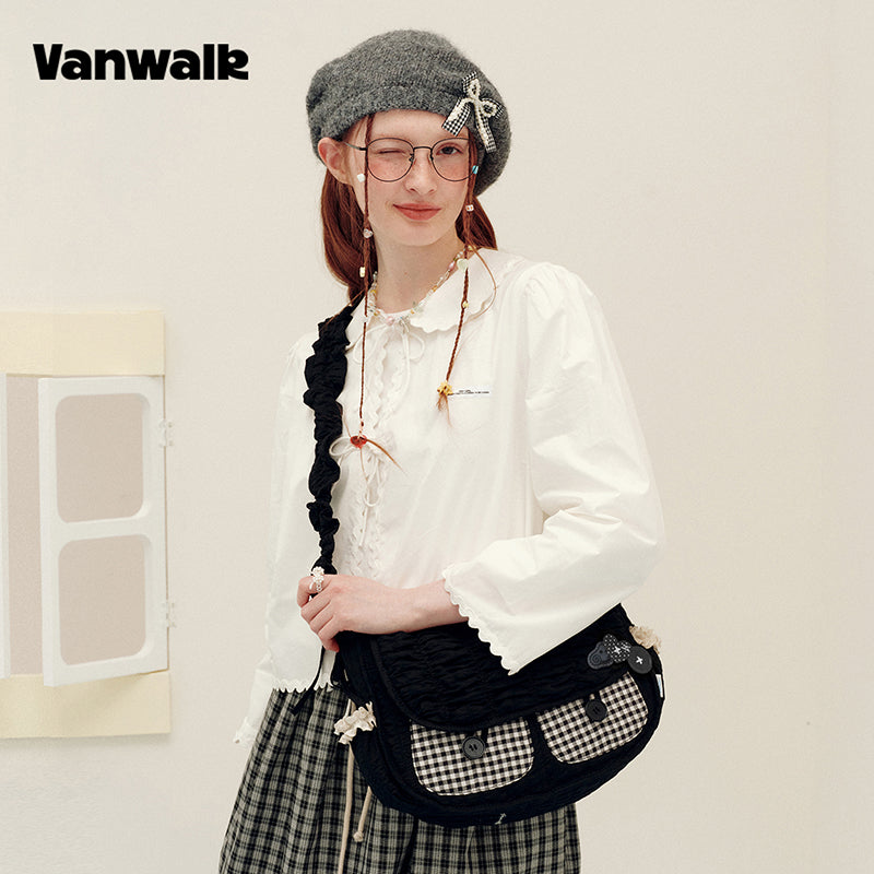 กระเป๋าสะพายไหล่ขนาดเล็ก VANWALK รุ่น Gulugulu Series Original Star ลายรูดาว ทำจากหนัง PU รุ่น V3051