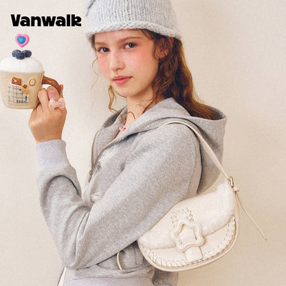 VANWALK 可可派系列經典毛絨原創設計單肩包 V3094