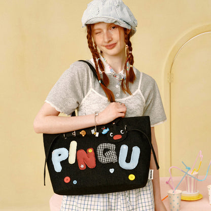 VANWALK Cute Pingu Collaboration Series Shoulder Bag Handbag v2939