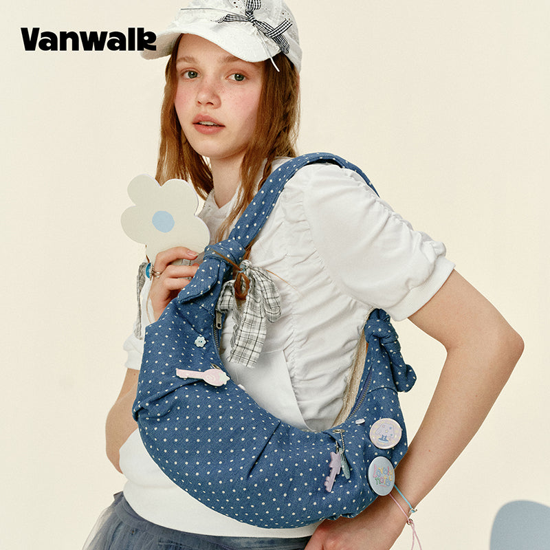 กระเป๋าสะพายไหล่ขนาดเล็ก VANWALK รุ่น Gulugulu Series Original Star ลายรูดาว ทำจากหนัง PU รุ่น V3051