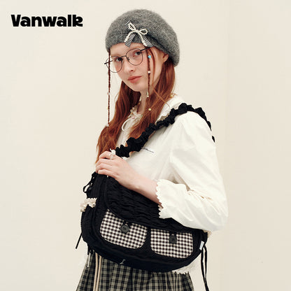 กระเป๋าสะพายไหล่ขนาดเล็ก VANWALK รุ่น Gulugulu Series Original Star ลายรูดาว ทำจากหนัง PU รุ่น V3051