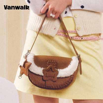 VANWALK 可可派系列經典毛絨原創設計單肩包 V3094