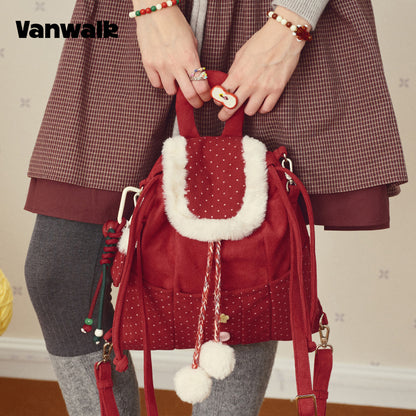 VANWALK คอลเลกชันคริสต์มาส กระเป๋าสะพายไหล่ขนาดใหญ่ รุ่น v3002