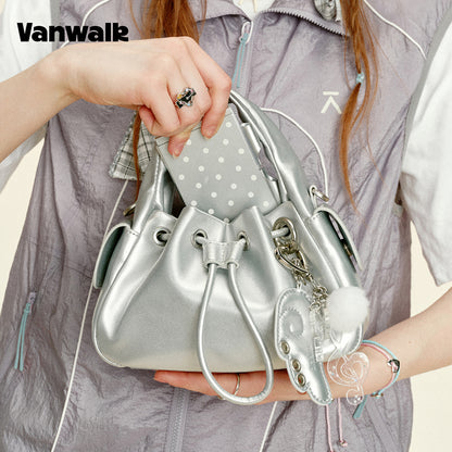 กระเป๋าสะพายไหล่ขนาดเล็ก VANWALK รุ่น Gulugulu Series Original Star ลายรูดาว ทำจากหนัง PU รุ่น V3051