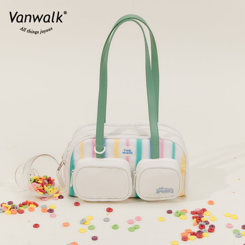 Vanwalk กระเป๋าสะพายไหล่ ชาในฤดูร้อนบ่ายกันน้ำ V2629