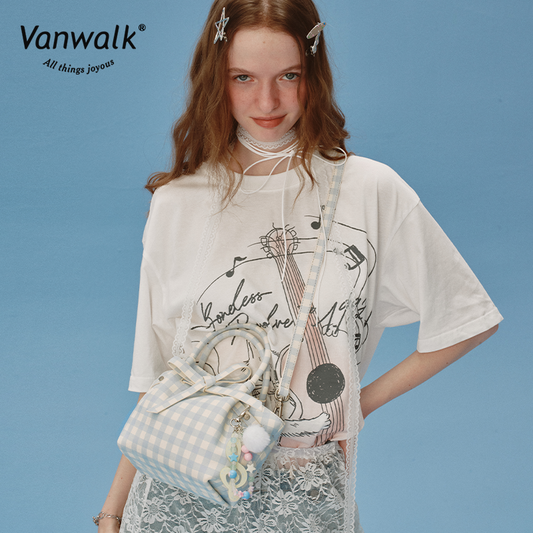 Vanwalk กระเป๋าตะกร้าผักแบบถือ Happy Band V2907