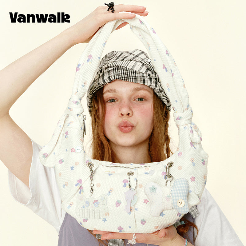 กระเป๋าสะพายไหล่ขนาดเล็ก VANWALK รุ่น Gulugulu Series Original Star ลายรูดาว ทำจากหนัง PU รุ่น V3051