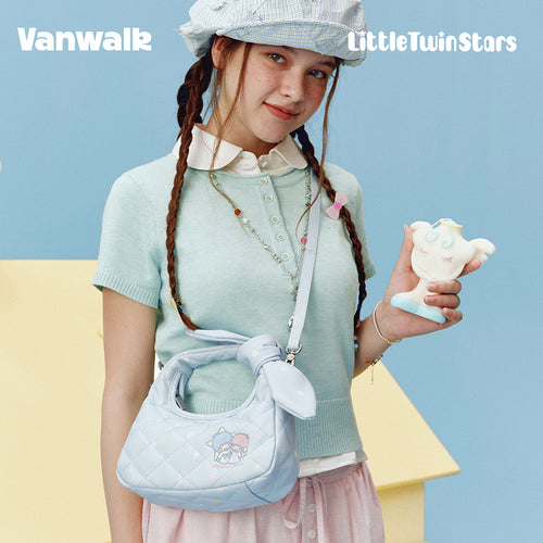 กระเป๋าสะพายไหล่และกระเป๋าถือดีไซน์น่ารัก Sanrio Little Twin Stars VANWALK รุ่น V3076