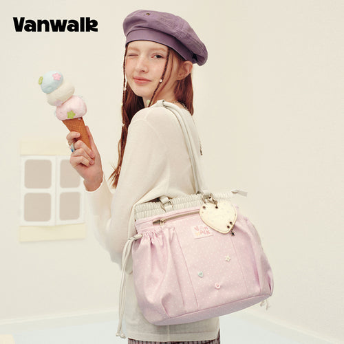 VANWALK Planner House Stylish Drawstring Tote Bag v3003
