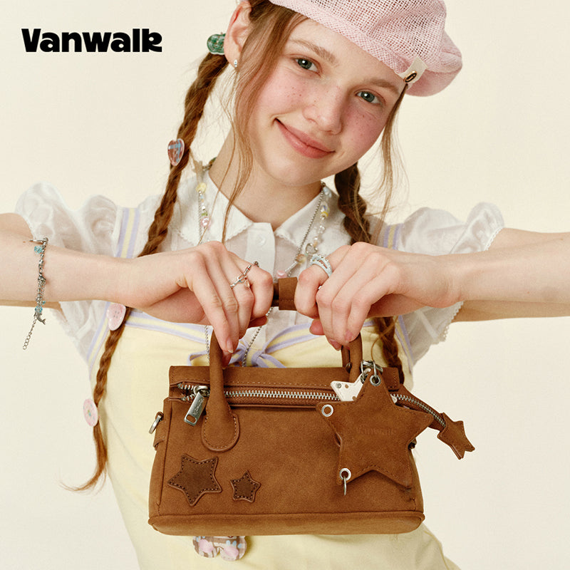 กระเป๋าสะพายไหล่ขนาดเล็ก VANWALK รุ่น Gulugulu Series Original Star ลายรูดาว ทำจากหนัง PU รุ่น V3051