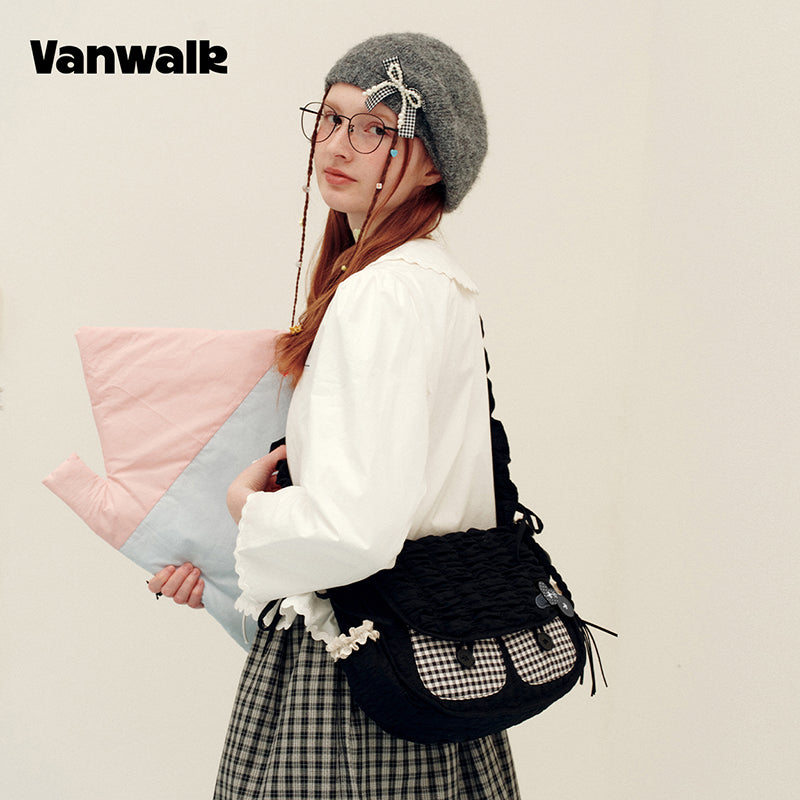 กระเป๋าสะพายไหล่ขนาดเล็ก VANWALK รุ่น Gulugulu Series Original Star ลายรูดาว ทำจากหนัง PU รุ่น V3051