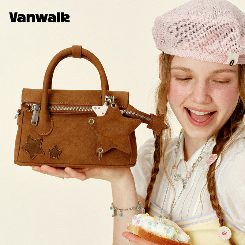 กระเป๋าสะพายไหล่ขนาดเล็ก VANWALK รุ่น Gulugulu Series Original Star ลายรูดาว ทำจากหนัง PU รุ่น V3051