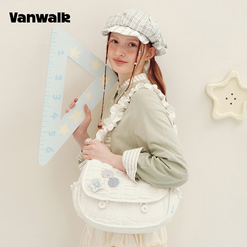 กระเป๋าสะพายไหล่ขนาดเล็ก VANWALK รุ่น Gulugulu Series Original Star ลายรูดาว ทำจากหนัง PU รุ่น V3051