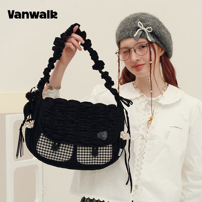 กระเป๋าสะพายไหล่ขนาดเล็ก VANWALK รุ่น Gulugulu Series Original Star ลายรูดาว ทำจากหนัง PU รุ่น V3051