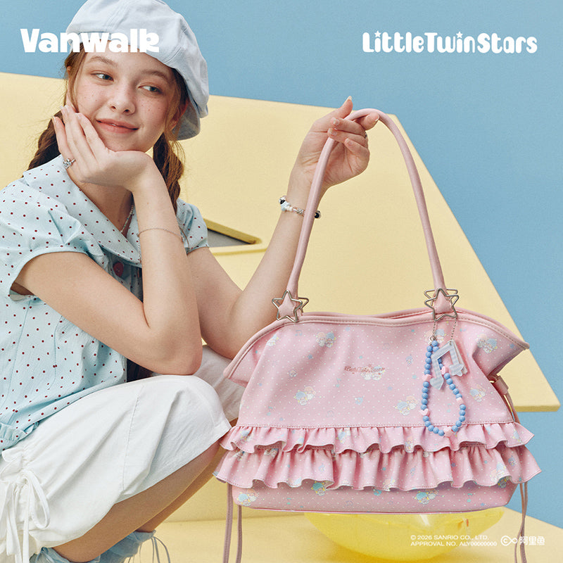 กระเป๋าสะพายไหล่ดีไซน์น่ารัก ซานริโอ ลิตเติลทวินสตาร์ส VANWALK V3058