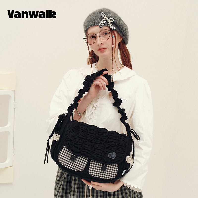 กระเป๋าสะพายไหล่ขนาดเล็ก VANWALK รุ่น Gulugulu Series Original Star ลายรูดาว ทำจากหนัง PU รุ่น V3051