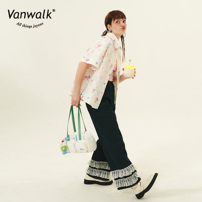 Vanwalk กระเป๋าสะพายไหล่ ชาในฤดูร้อนบ่ายกันน้ำ V2629