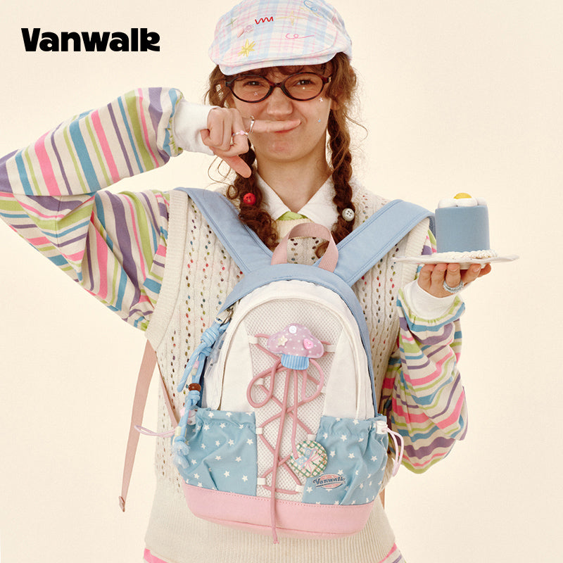 VANWALK กระเป๋าเป้สำหรับนักเรียนดีไซน์น่ารัก Lovely Note รุ่น v2904