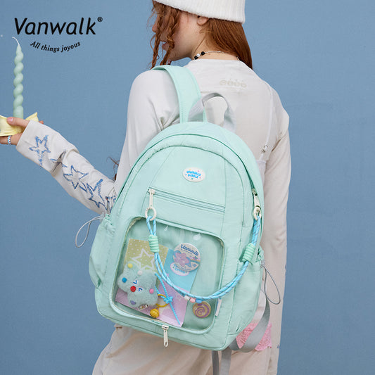 Vanwalk กระเป๋าเป้สะพายหลังลาย Lucky Star ขนาดใหญ่ V2884