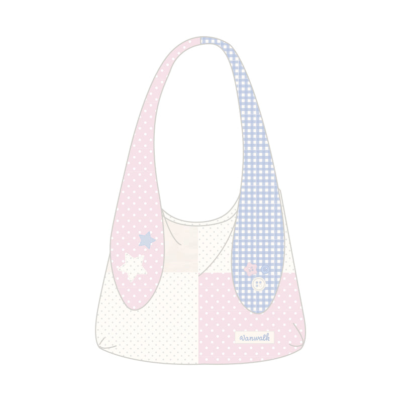 VANWALK Cocoa Pie Series Coquette Mahabang Hawakang Shoulder Bag na may Taingang Kuneho V3108
