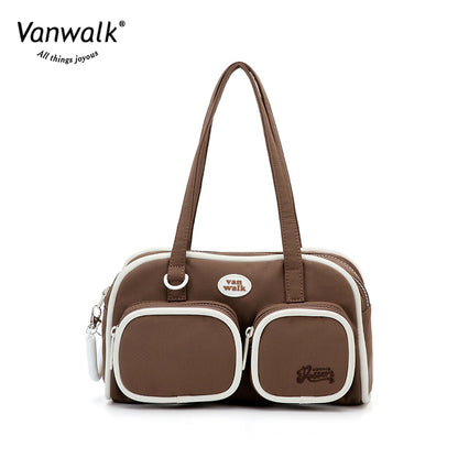Vanwalk กระเป๋าสะพายไหล่ ชาในฤดูร้อนบ่ายกันน้ำ V2629
