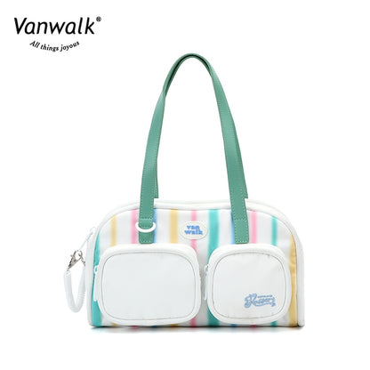 Vanwalk กระเป๋าสะพายไหล่ ชาในฤดูร้อนบ่ายกันน้ำ V2629