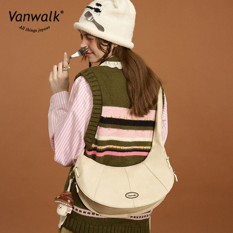 Vanwalk กระเป๋าสะพายข้างแฟชั่นรูปพิซซ่า V2857