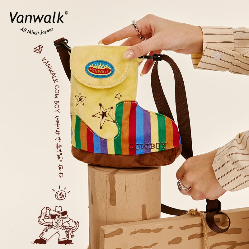 Vanwalk กระเป๋าสะพายข้างยีนส์ดีไซน์น่ารัก K412