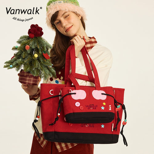 Vanwalk กระเป๋าสะพายไหล่คริสต์มาสกันน้ำ V2868