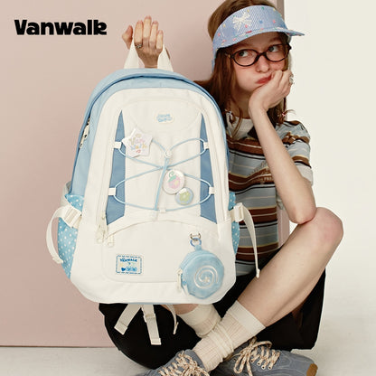 VANWALK กระเป๋าถือขนาดใหญ่ กระเป๋าเป้สำหรับนักเรียน V2916