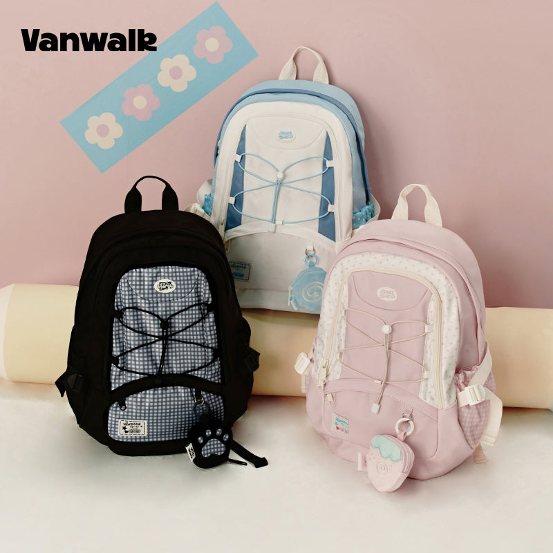 VANWALK กระเป๋าถือขนาดใหญ่ กระเป๋าเป้สำหรับนักเรียน V2916