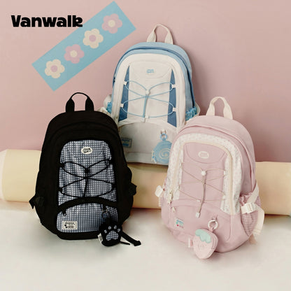 VANWALK กระเป๋าถือขนาดใหญ่ กระเป๋าเป้สำหรับนักเรียน V2916