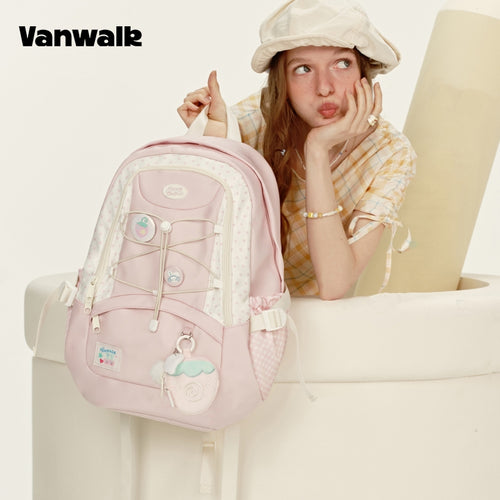 VANWALK กระเป๋าถือขนาดใหญ่ กระเป๋าเป้สำหรับนักเรียน V2916