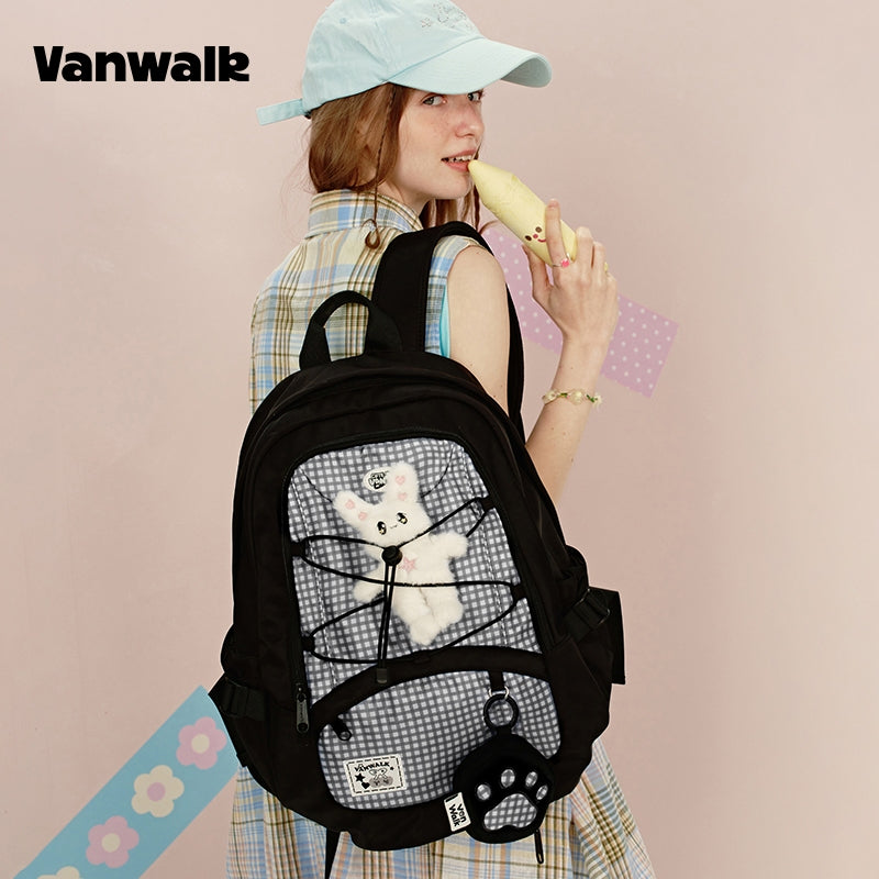 VANWALK กระเป๋าถือขนาดใหญ่ กระเป๋าเป้สำหรับนักเรียน V2916